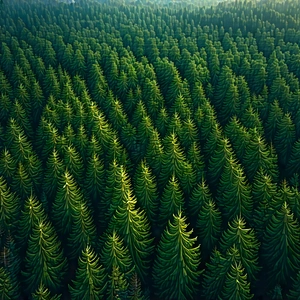 Nature Isometric Design: Aerial view of forest canopy