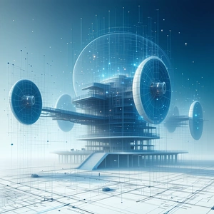 A Futuristic Building With A Large, Round Structure At The Center