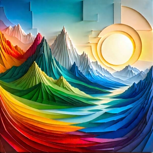 Abstract Low Poly Art: Fibrous harmony