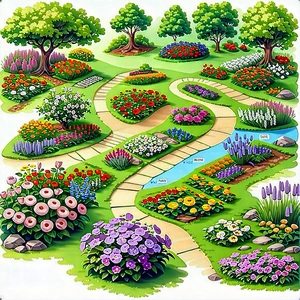 Lifestyle Diagram Style: Spring gardening during spring