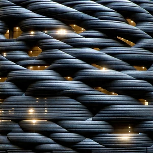 Abstract Cyberpunk Style: Woven Forms With Large, Curved