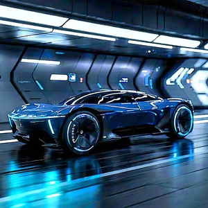 Innovative Electric Vehicle (design:1.25) With Blue Sports