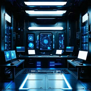 Futuristic Server Room With Image, There
