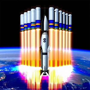 A Space Shuttle Is Shown In The Image, With Its Booster Rockets Still Attached