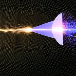A Bright Light Source, Possibly A Laser Or A Light Bulb, Emitting A Beam Of Light
