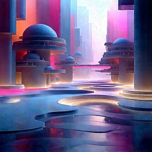 Futuristic Innovation Hub With Image, There