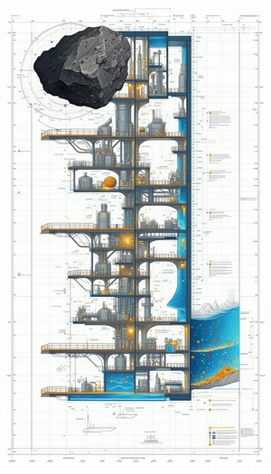A Large, Multi-level Building Is Shown In A Detailed Drawing