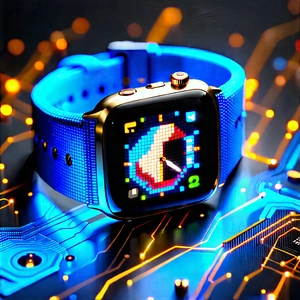 Smart watch with (digital:1.14) artwork