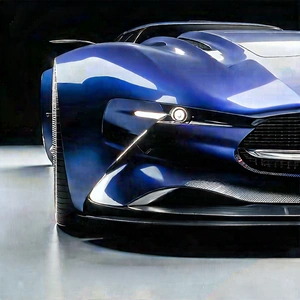 Automotive Technology In Design Studio With Blue Sports