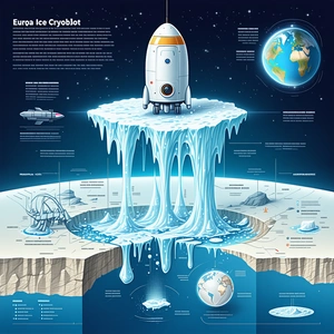 A Space Shuttle Is Shown In A Poster, With A Large Iceberg Floating In The Water Next To It