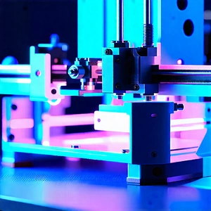Tech Acrylic Painting: 3d printer with neon accents