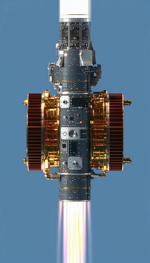 A Large, Shiny Engine With A Blue Background