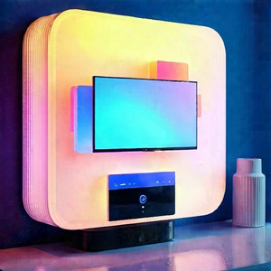 Smart Home Device With Digital Artwork With Modern Sleek