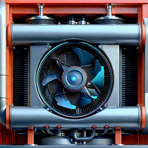 Close-up Of Cooling System With Large Blue