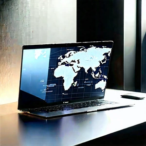 Laptop with data visualization