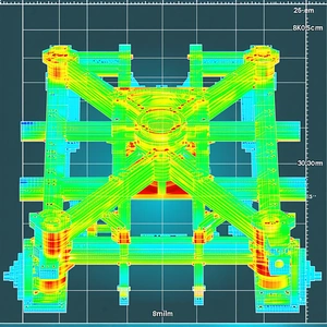 The Image Is A 3d Model Of A Structure, Possibly A Building Or A Bridge