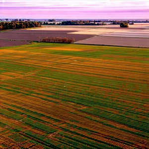 Nature Long Exposure Photography: Aerial View Of Agricultural Fields With Large, Open