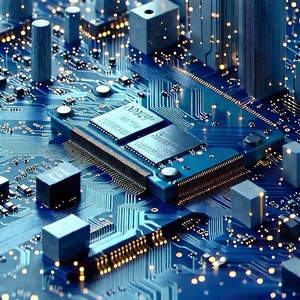 Circuit Board With (digital:1.41) Particles With Close-up Computer