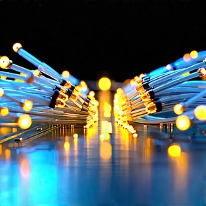 Close-up Of Fiber Optic Cables With Close-up Blue