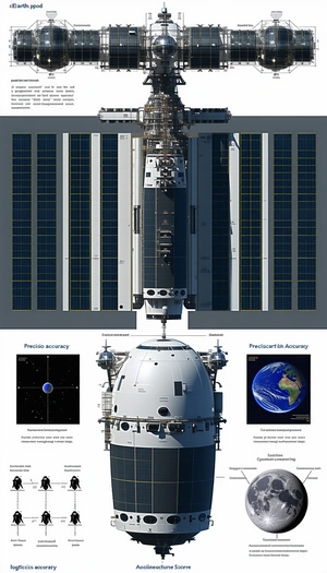 The Image Is A Diagram Of A Space Station, Showing The Various Components And Their Functions