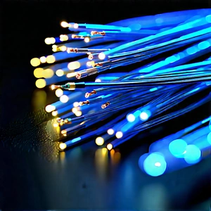 Close-up Of Fiber Optic Cables With Close-up Blue