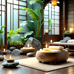 Lifestyle Voxel Art: Wellness Scene With Aromatherapy With Cozy Well-decorated