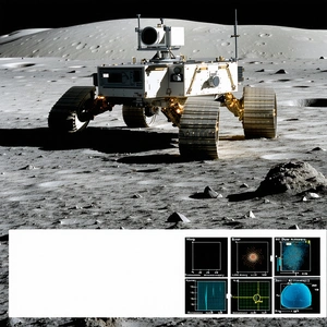 A Robotic Vehicle Is Driving Across A Rocky Surface, Possibly On The Moon