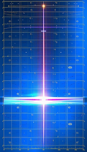 A Blue Background With A Red Beam Of Light In The Center