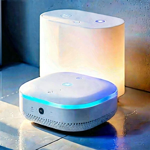 Smart Home (device:1.34) With Streaming Content With White, Cylindrical