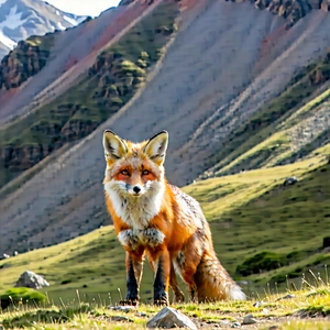 Nature Unreal Engine: Fox In Mountain Terrain With Standing Rocky