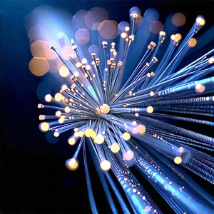Close-up of fiber optic cables