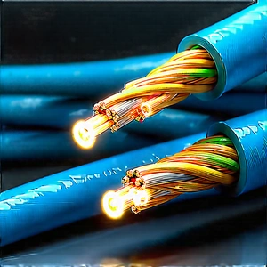 Close-up Of Fiber Optic Cables With Close-up Pair