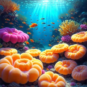 Nature Editorial Photography: Coral reef in spring bloom