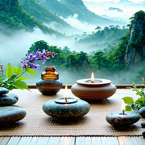 Lifestyle Landscape Photography: Wellness scene with aromatherapy