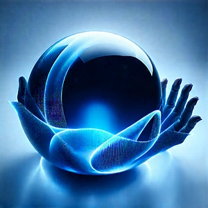 Tech Long Exposure Photography: Digital Transformation Visualization With Blue, Glowing