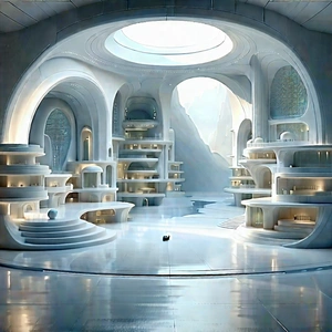 (futuristic:1.25) Tech Startup Office With Image