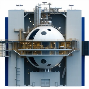 A Large White Sphere Is The Centerpiece Of A Building
