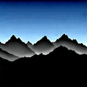 Nature Matte Painting: Mountain Range During Night With Beautiful Mountain