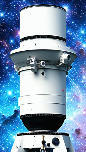 A Large White Tower Is Standing In The Middle Of A Blue Sky
