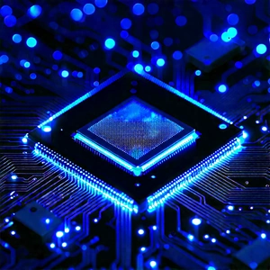 Microchip with blue light (glow:1.39)