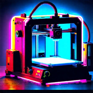 3d printer with neon accents