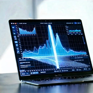Laptop With Data Visualization With Laptop Computer