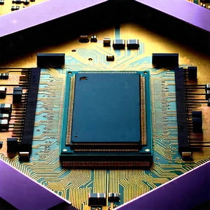 Close-up Of Microprocessor With Close-up Computer