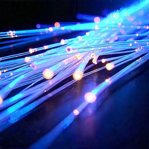 Close-up Of Fiber Optic Cables With Close-up Blue