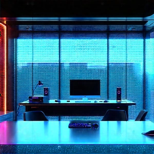 Futuristic (digital:1.44) Workspace With Modern Sleek
