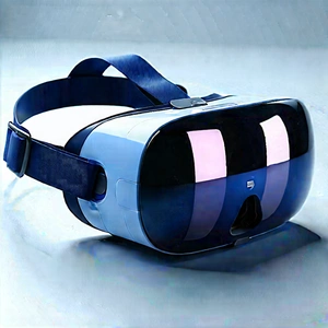 Vr Headset With Streaming Content With Blue White