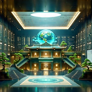 Financial Technology In Research Center With Image, There