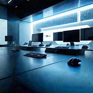 Futuristic digital workspace