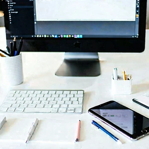 Business Stock Photography: Workplace with digital devices on desk