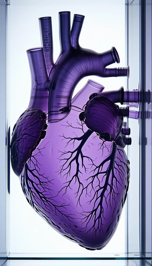 A Purple Heart With A Tube Running Through It